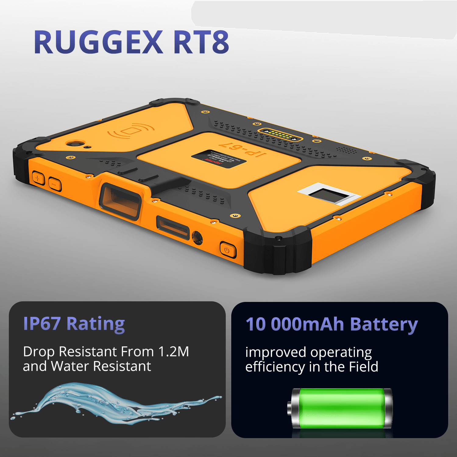 RuggEX RT8 Rugged Tablet, Android, 8