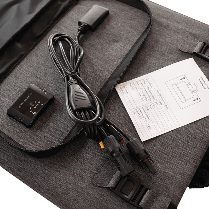 Rizzen 100W Grey Portable Solar Panel with Anderson Cable