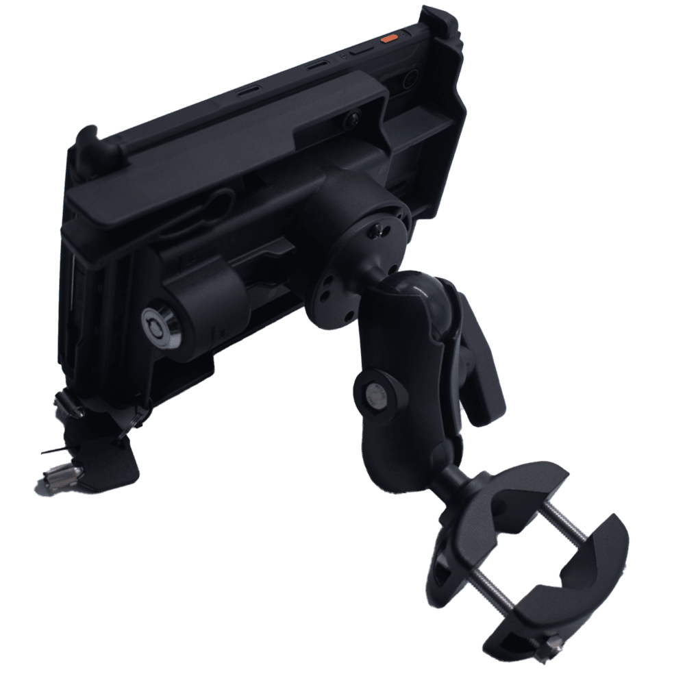 Tablet Mount with Secure U-Bolt Handlebar Base for Forklift Operations