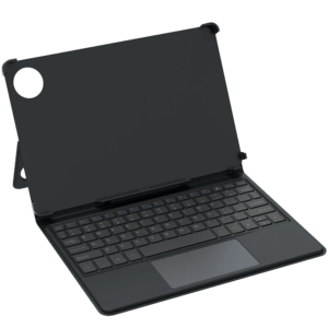 Smart Keyboard Attachment for Ulefone Tab A11 Pro with leather cover, kickstand, and magnetic connection.