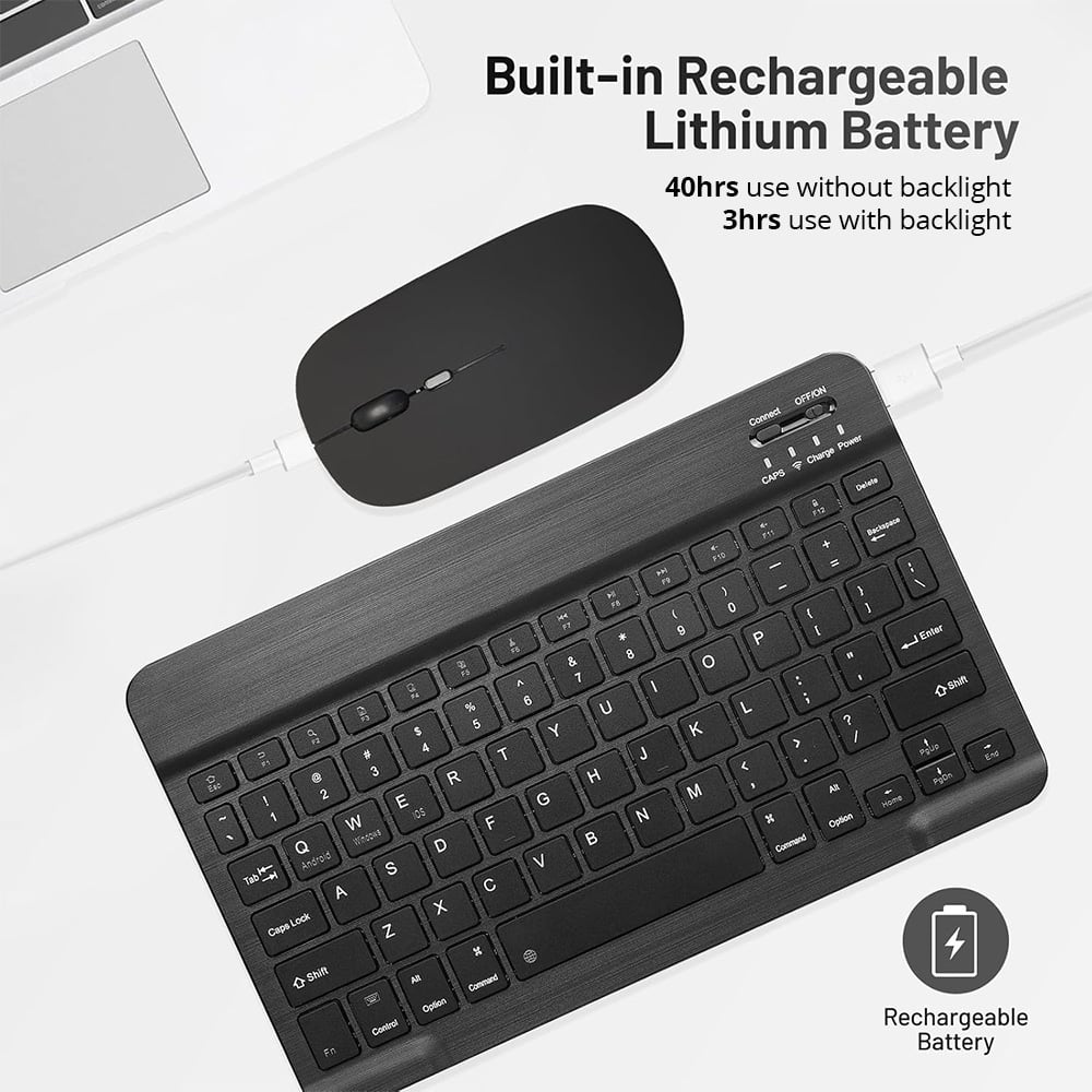 Universal 10" Ultra-Slim Rechargeable Wireless Keyboard & Mouse Combo