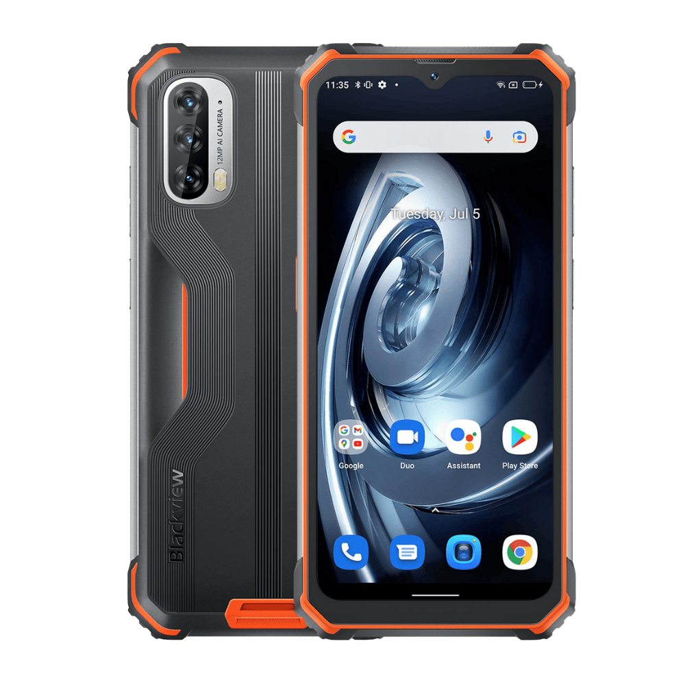 Blackview BV7100 rugged smartphone with 13,000mAh battery, durable IP68/IP69K waterproof design, 6.58-inch display, and long-lasting performance.